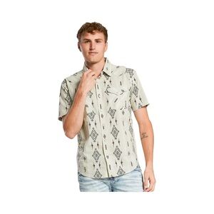 Panhandle Slim Diamond Print Men's Western Pearl Snap Front Shirt NWT Size M